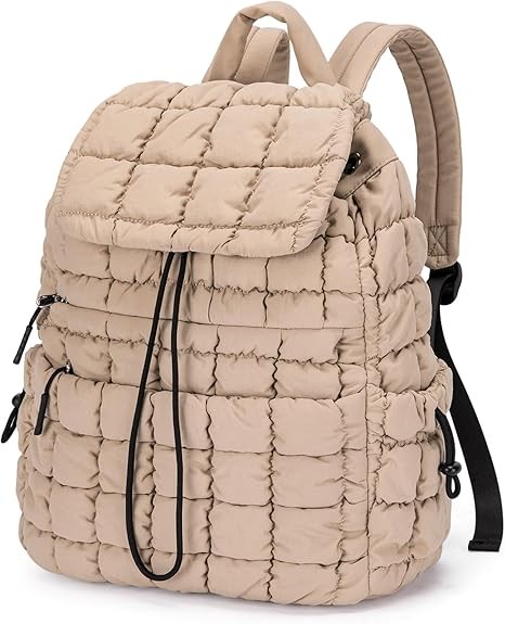 CLUCI Puffy Quilted Backpack Purse for Women, Casual Lightweight Daypack for Women Travel