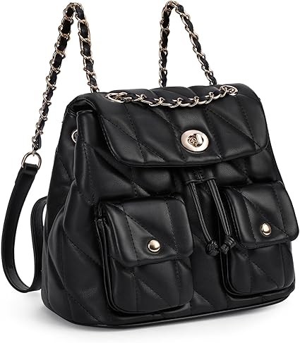 CLUCI Small Backpack Purse for Women,Mini Vegan Leather Tabby Backpack for Woman Quilted Bookbag Crossbody Bag
