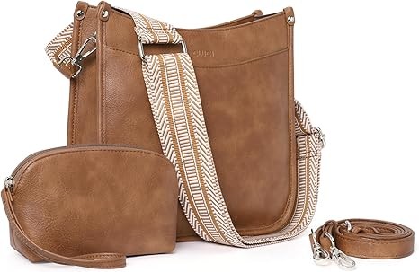 CLUCI Purses for Women, Vegen Leather Crossbody Bags for Woman Trendy, 2PCS Hobo Handbag with
