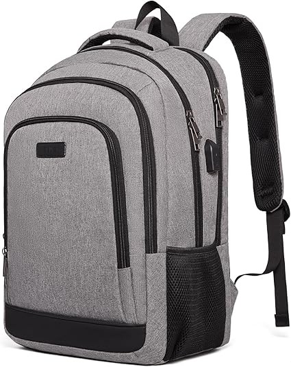 CLUCI Laptop Backpack for Men Women School Backpack College Bookbag for Men Water Resistant Travel Work Backpacks Fits 15.6" Laptop Business Computer Bag with USB Charging Port Grey