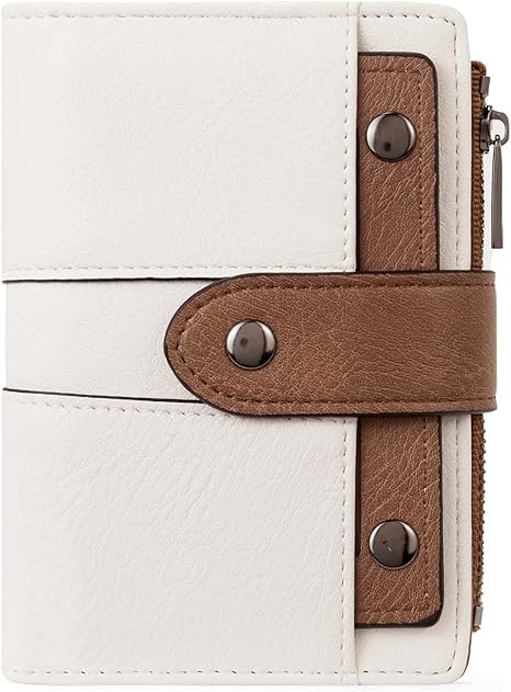 CLUCI Small Wallet for Women Leather Slim Womens Wallet Bifold Multi Card Holder Organizer Designer with Removable ID Window